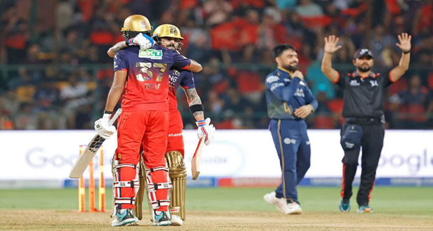 RCB Beat Gujarat Titans by Five Wickets in High-Scoring IPL Thriller