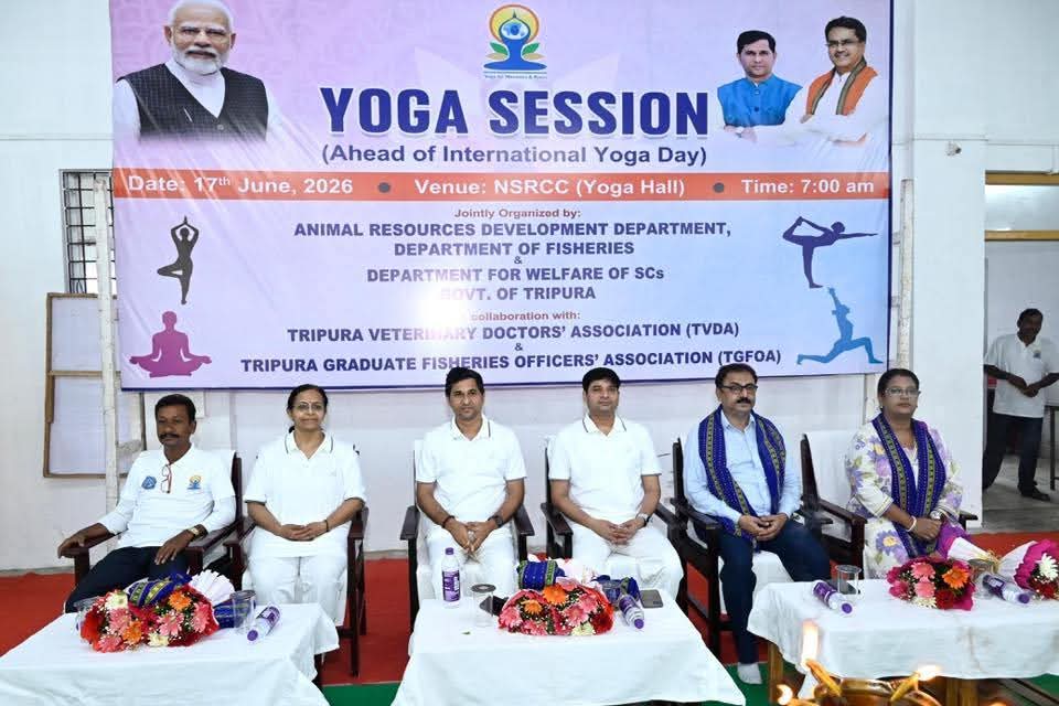 Minister Sudhangshu Das  Leads Yoga Camp Ahead of Yoga Day