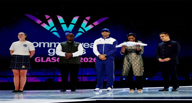 India Receives Commonwealth Games Baton