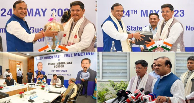 Assam and Meghalaya held a Chief Minister level meeting in Guwahati to settle border issue