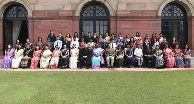 President Droupadi Murmu Interacts With Group of Women Achievers in Indian Aviation Sector