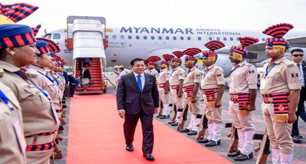 Myanmar President Begins Five-Day India Visit, Prays at Bodh Gaya