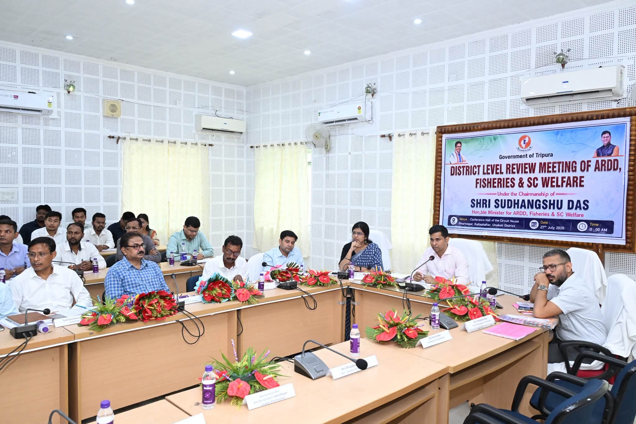 Minister Sudhangshu Das Reviews Unakoti Welfare Schemes, Calls for Faster Delivery