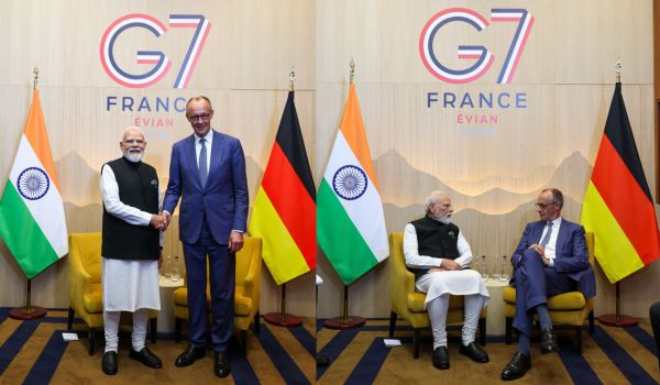 PM Modi, German Chancellor Merz Hold Bilateral Talks at G7 Summit in France