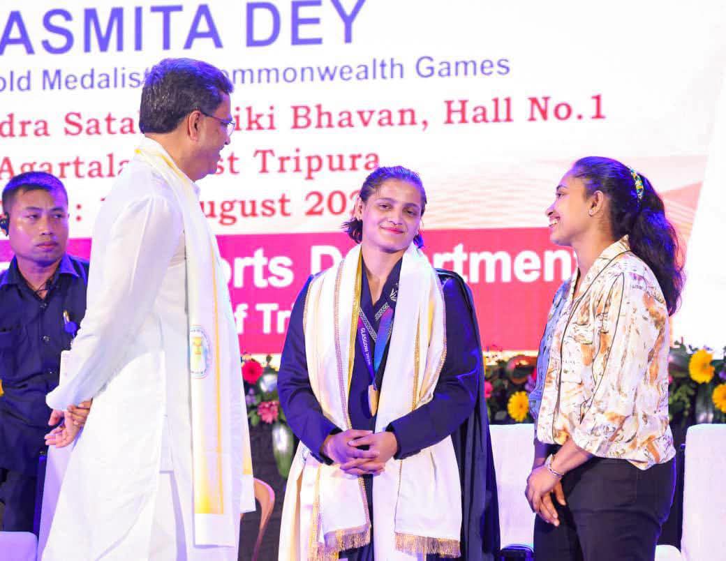 Tripura honours golden girl Asmita Dey with land and cash award