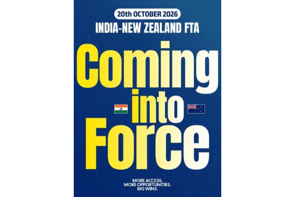 India-NZ FTA to Take Effect Oct 20
