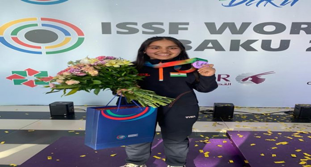 Indian shooters Hriday Hazarika and Nancy Mandhotra bag silver medals in 10-meter air rifle event at ISSF World Cup 2023