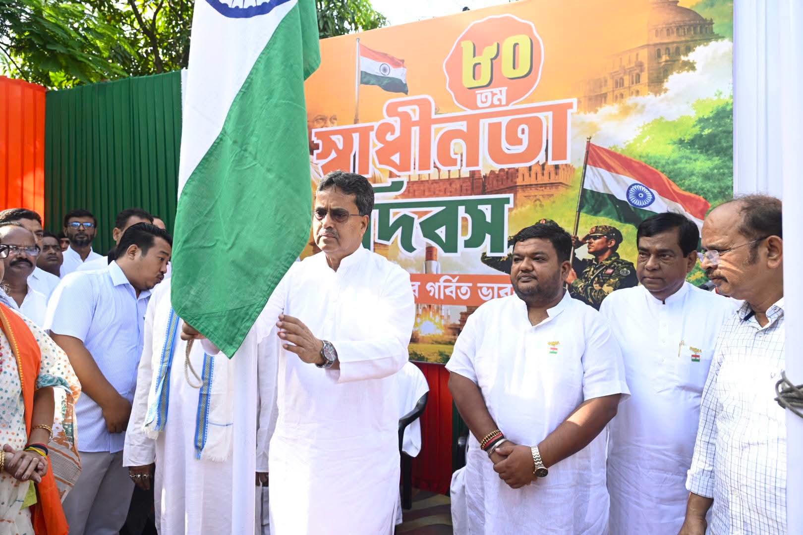 CM Manik Saha Joins I-Day Celebrations at Tripura BJP Office