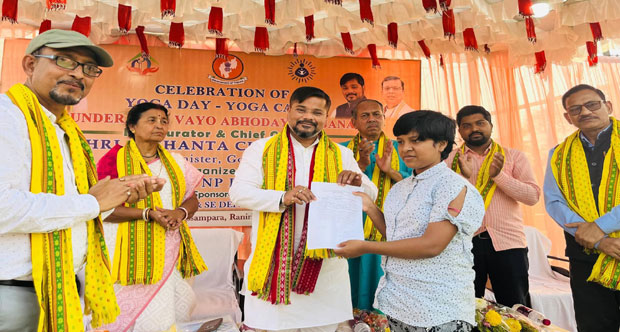 Minister Sushanta Chowdhury Inaugurates Yoga and Awareness Camp for Senior Citizens in Ranirbazar