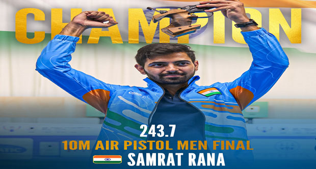 Samrat Rana Clinches Historic Gold in Men’s 10m Air Pistol at ISSF World Championships